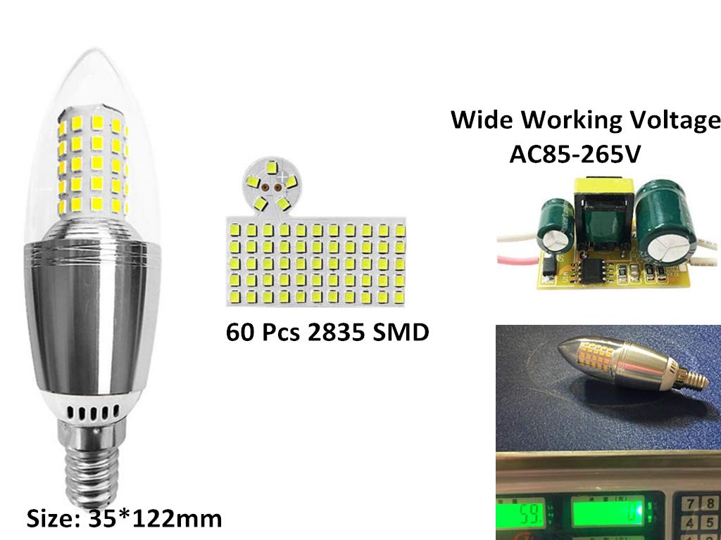 E14 LED Corn Bulbs 12W(100W-120W Incandescent Bulbs Equivalent) E14 Base Candelabra Light Bulbs 12 Watt LED Candle Bulbs,Daylight White 6000K