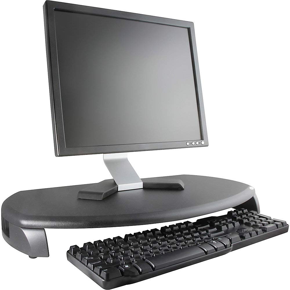 Kantek Crt/LCD Stand with Keyboard Storage, 23" X 13.25" X 3", Black, Supports 80 Lbs