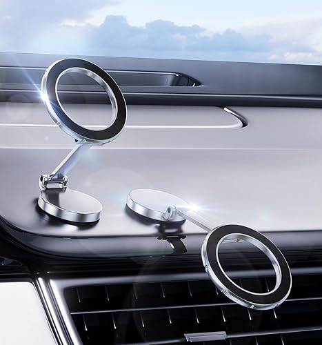 for Magsafe Phone Holder, Car Mount Folding & 360° Rotation Magnetic Phone Holder for Car Strong Magnets iPhone Car Mount Hands Phone Holders for Your