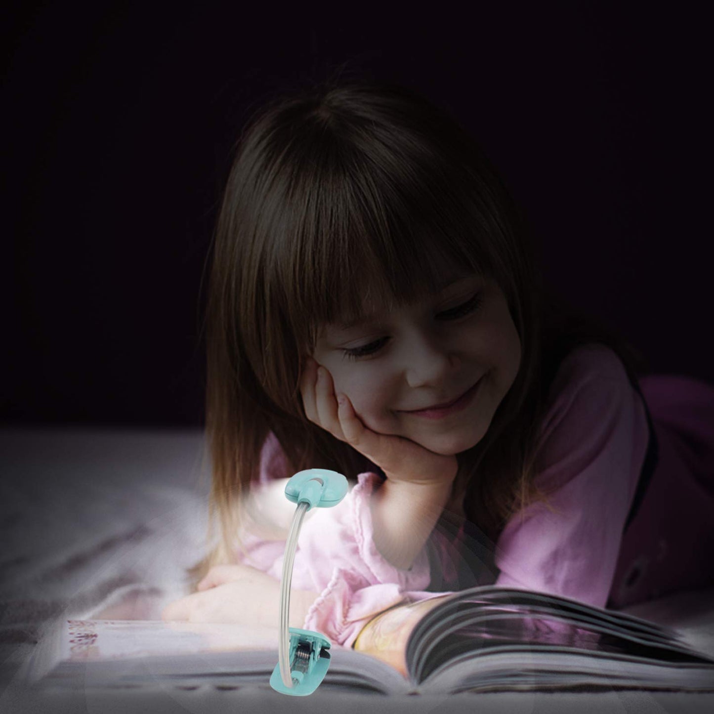 BIGMONAT Book Reading Light for Kids 3Pack, Battery(12pcs Included) Operated Small Reading Light in Bed,Clip on Reading Lamp with Brightness Dimmable