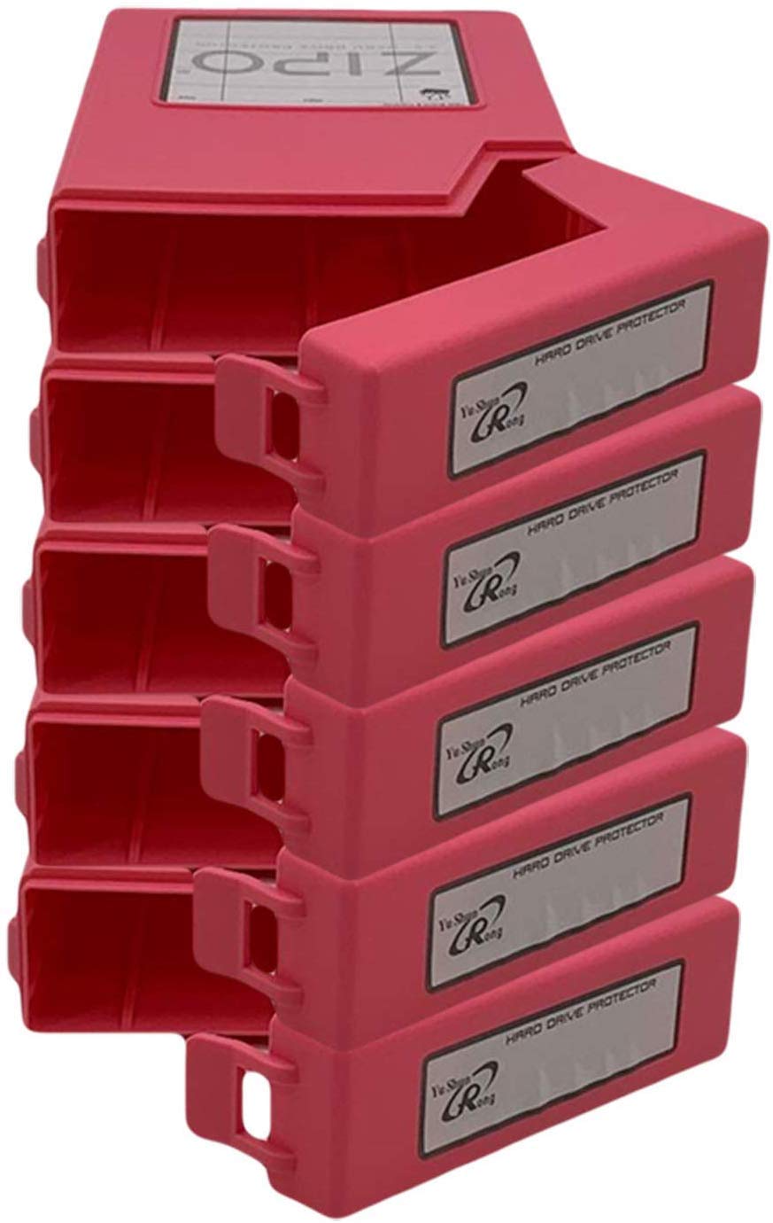 iMBAPrice Zipo 3.5" Stackable Hard Drive Protector Case (Pack of 5) - 3.5" HDD, Pink