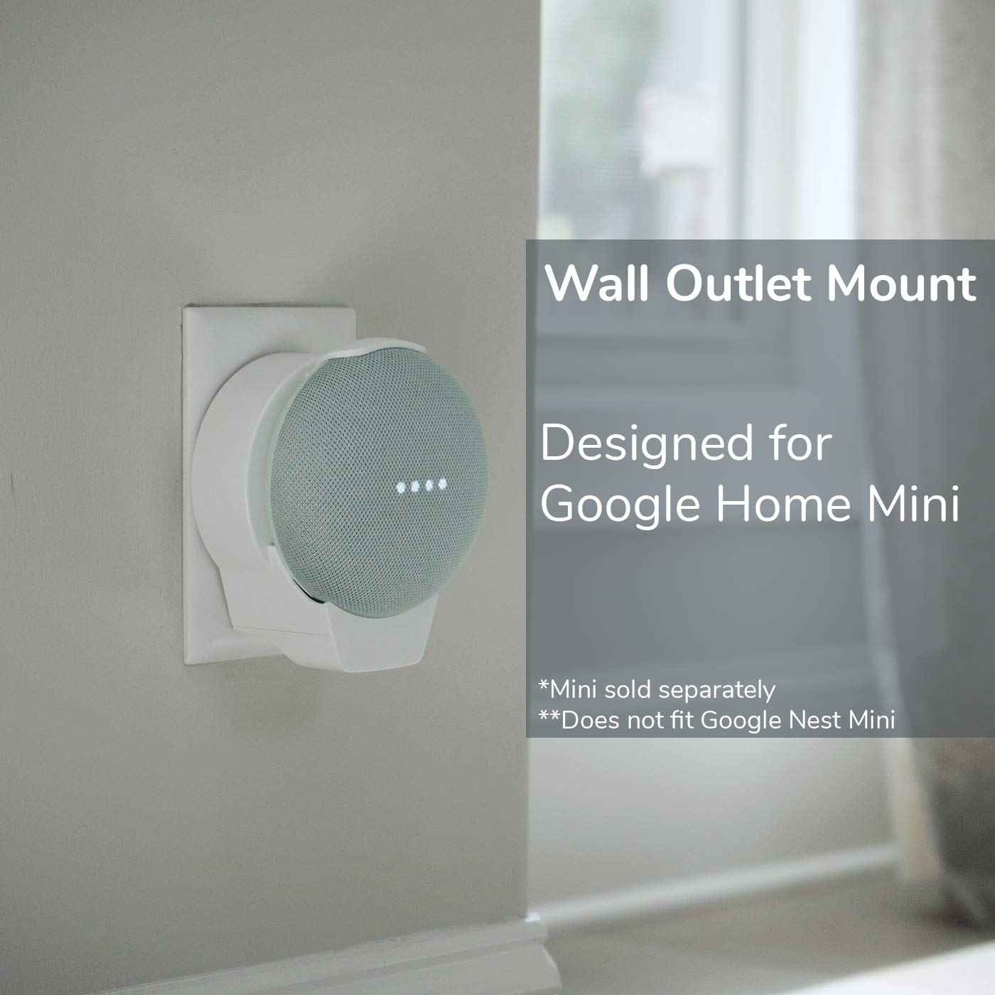 doqxD Outlet Wall Mount Holder for Google Home Mini 1st Generation: Google Home Mini Accessories - Fits Horizontal and Vertical Outlets - 1-Pack