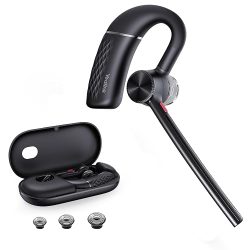 Yealink Bluetooth Headset BH71,Wireless Bluetooth Earpiece with 4 Noise Canceling Microphones,Teams&Zoom Certified,Mute Function,Connect to Cell