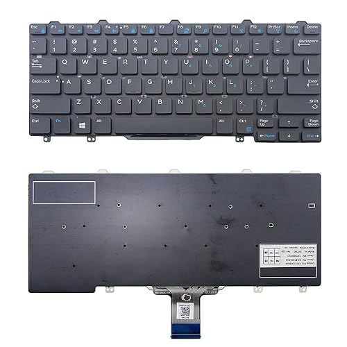 New US Black English Laptop Keyboard (Without Frame) Replacement for Dell Latitude 12 7275 Premier XPS 12 9250 Premier PK1313O3A00 SG-63200-XUA SN7231