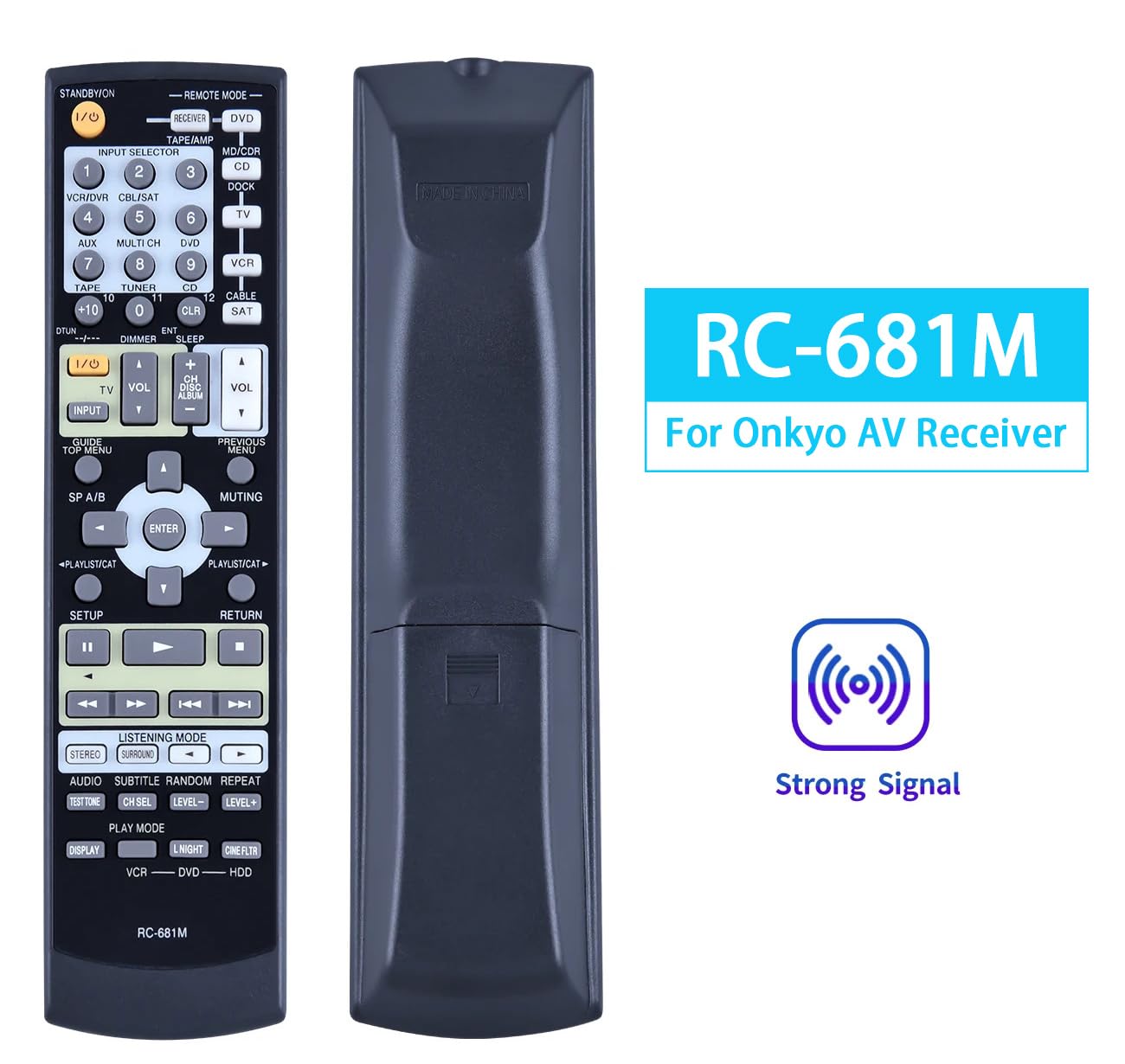 RC-681M Remote Control for Onkyo AV Receiver HT-R550 HT-R508 HT-R557 HT-R557 HT-SR750 HT-SP904 HT-SP904B HT-SR800 TX-SR505 TX-SR505E TX-SR505B