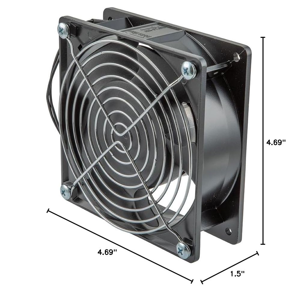 NavePoint 19 Inch Rack Mount AC Fan, Quiet 120mm Server Rack Fan, 4.7 Inch Length, Black