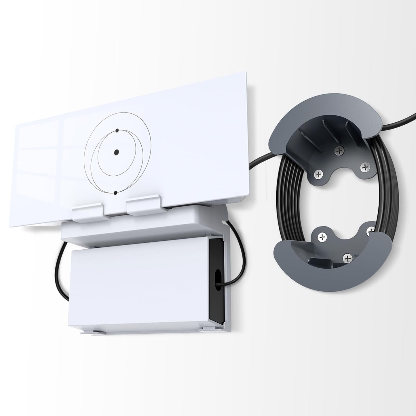 UBeesize Starlink Mount, Standard Gen 3 Router Wall Mount with Cable Caddy, All in One Wall Holder for Starlink Standard V3 Mesh Router and Power