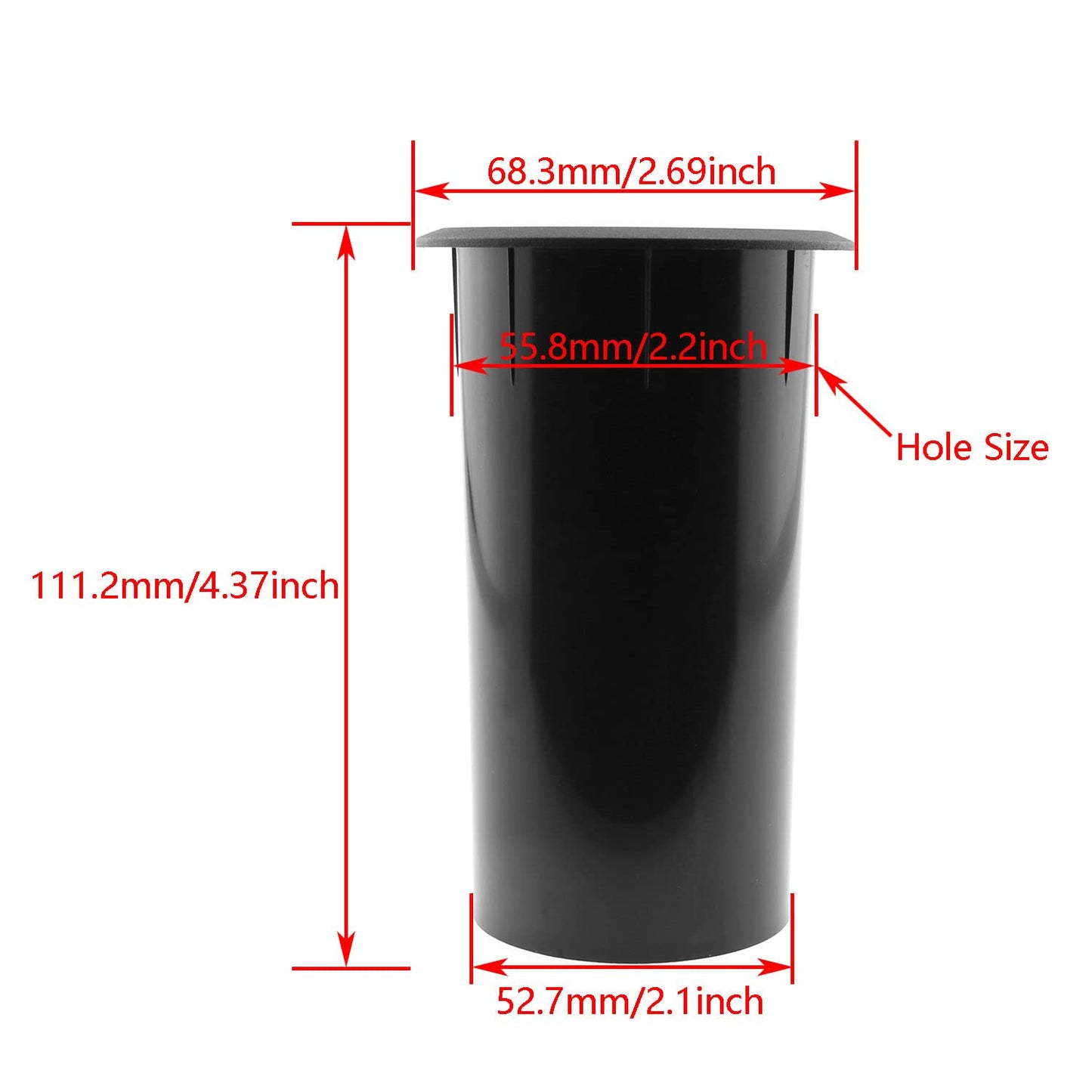 Speaker Port Tube DGZZI 2PCS 111x68mm/2.68x4.37inch Black ABS Plastic Speaker Cabinet Port Tubes Speaker Box Bass Air Port for DJ/PA Speaker 2-Inch