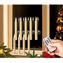 ShareMoon Window Candles Flickering Battery Operated with Remote and Timer, 9 Pack Electric Flameless Taper Candles with Magnetic Base for Christmas