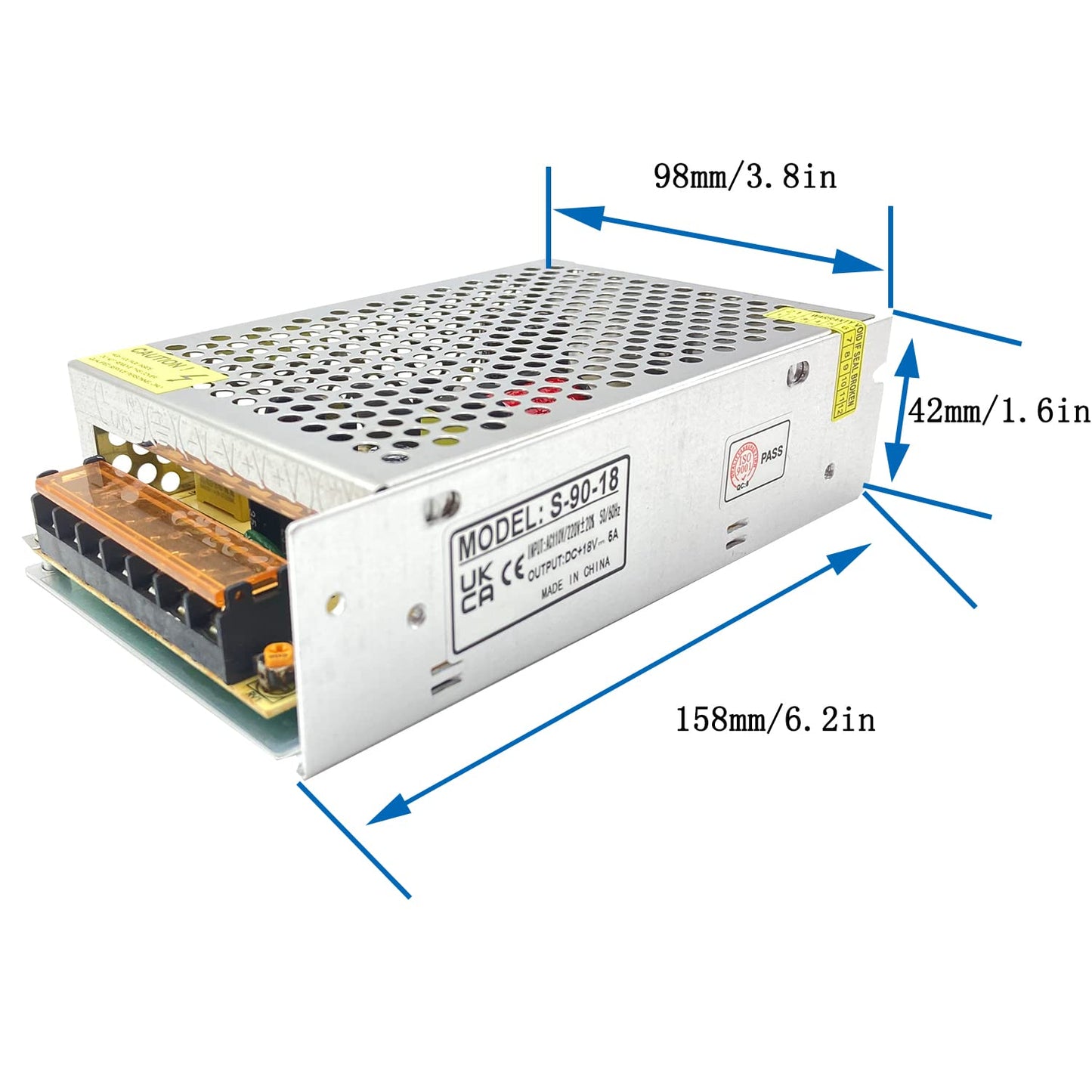 Universal Switching Power Supply Lianshi Regulated Transformer Short Circuit and Overcurrent Protection AC100-260V DC18V 5A