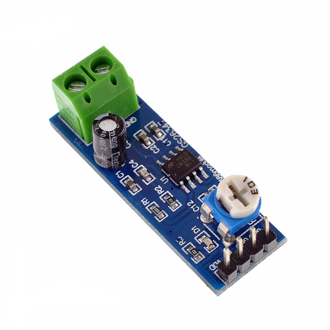 Ganasome 2Pcs LM386 Audio Amplifier Module, 200x Gain Adjustable, 5V-12V DC, for Arduino Projects