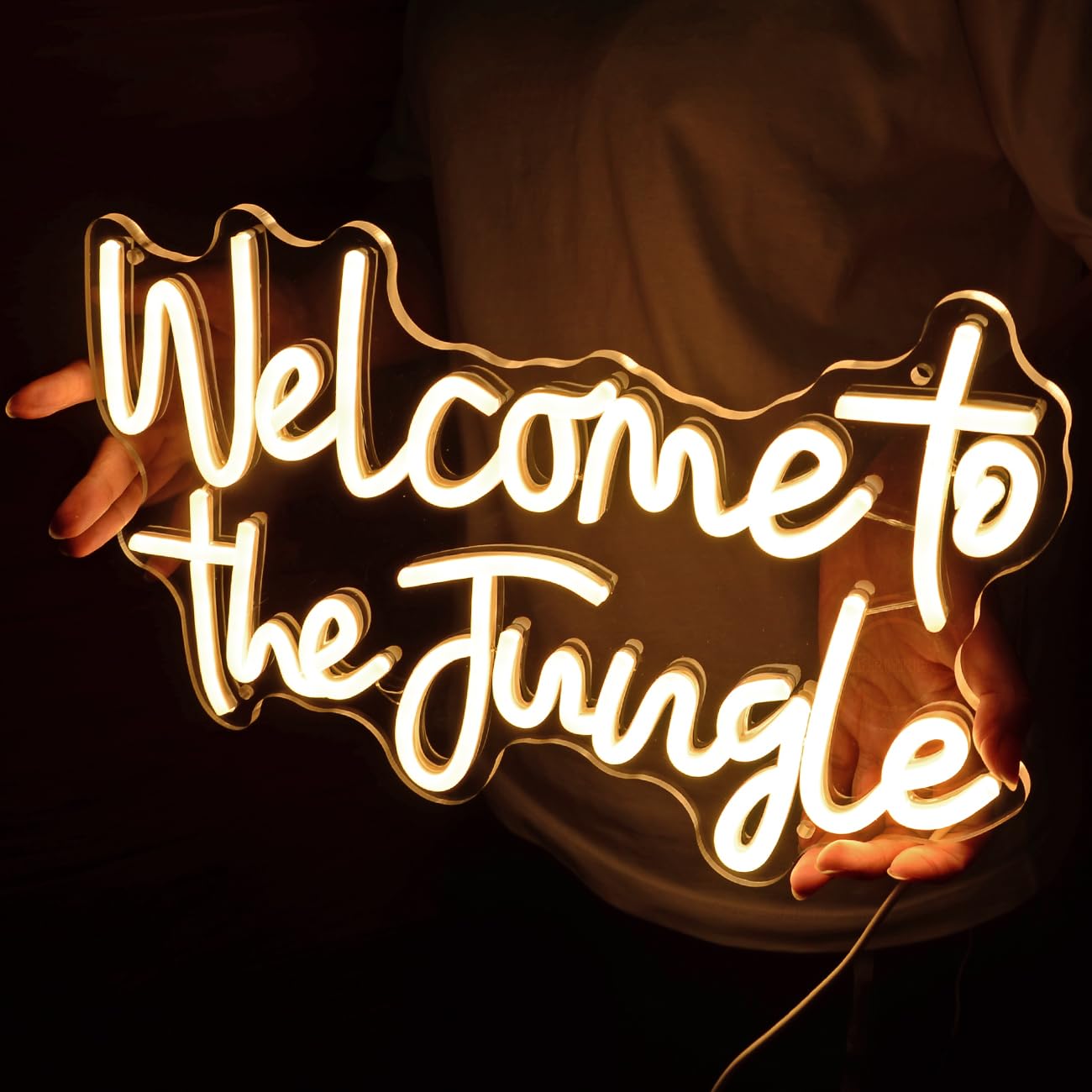 Britrio Welcome to the Jungle Neon Sign for Safari Jungle Themed Party Baby Shower Kids Birthday Gift Bedroom Bar Club LED Neon Light Wall Decor 5V