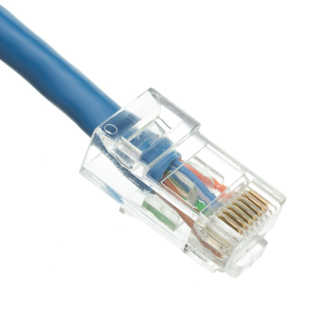 CableWholesale Cat5e UTP Ethernet Cable, Bootless, PoE, 50 ft, Blue