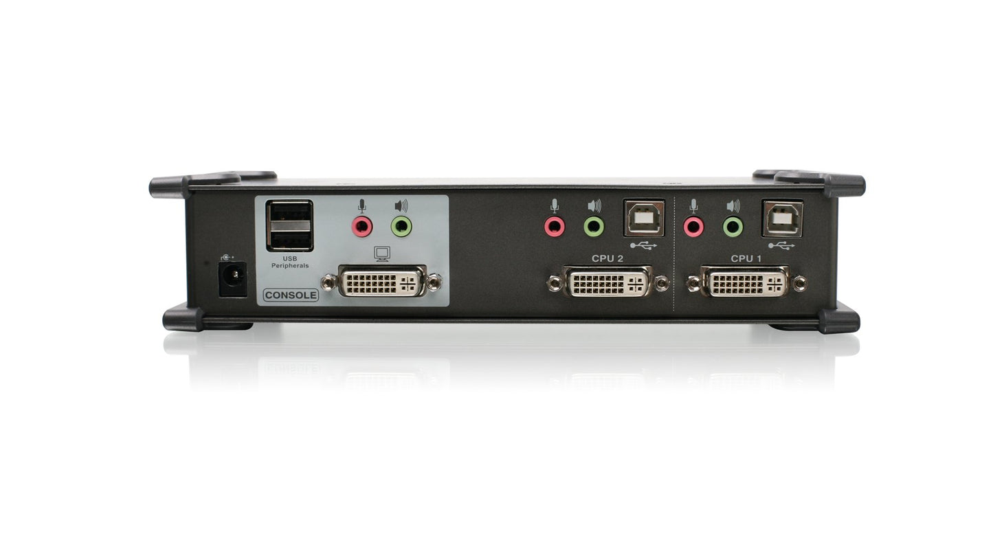 IOGEAR 2-Port DVI KVMP Switch w/Full Set of Cables, (GCS1102 TAA Compliant), Black