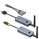 650Ft/200M Wireless USB-C to HDMI KVM Transmitter and Receiver Kit 1080P@60Hz Wireless KVM Long-Range USB Extender Support Screen Streaming