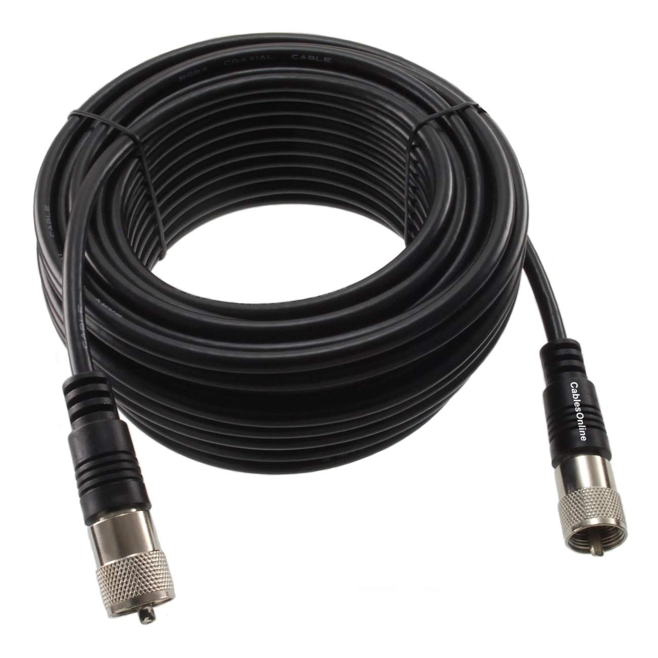 CablesOnline, 50ft RG8X UHF PL259 Male to UHF PL259 Male 50-Ohm Antenna Cable