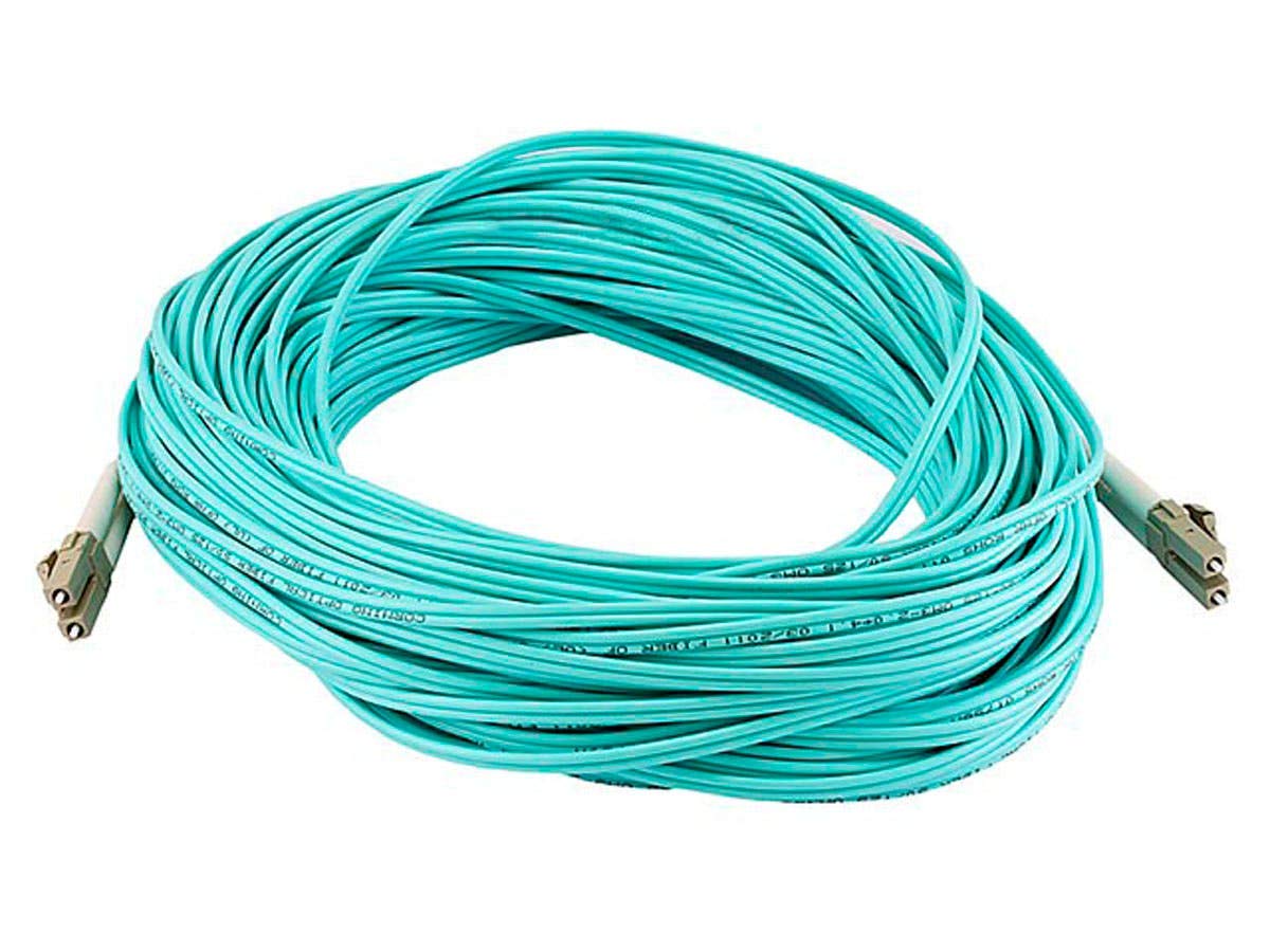 Monoprice 10Gb Fiber Optic Cable, LC/LC, Multi Mode, Duplex - 30 Meter (50/125 Type) - Aqua