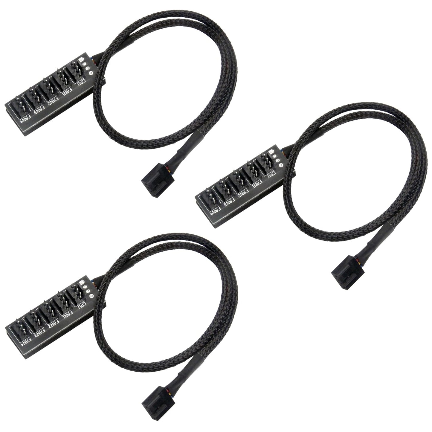 ALMOCN 3PCS PWM Fan Hub 1 to 5 Splitter 5 Way Case Fan Splitter for ATX Computer Case 4-Pin and 3-Pin Cooling Fans