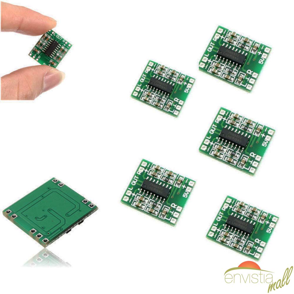 PAM8403 Mini 2 Channel 3W Stereo Class D Audio Power Amplifier Module Board (Pack of 5) by Envistia Mall