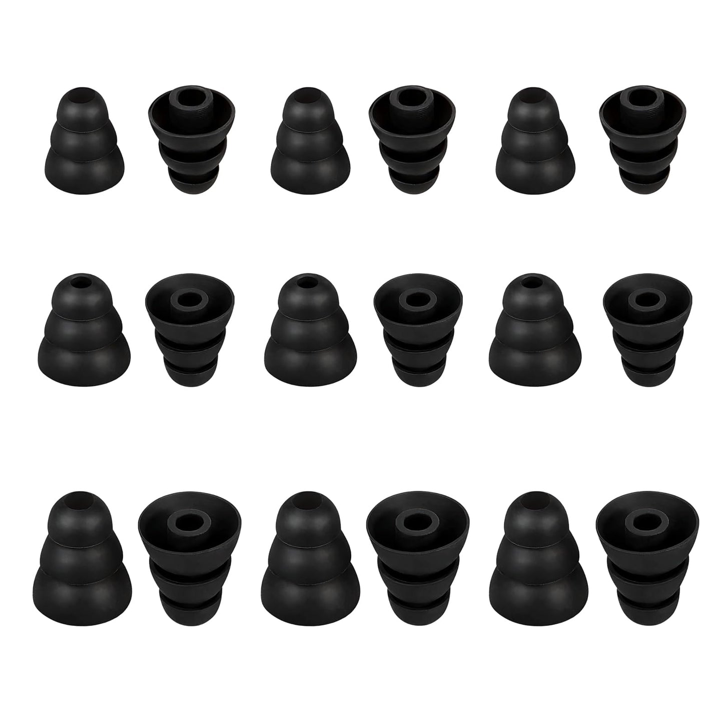 WKYMY 9 Pairs Replacement Earbud Tips Triple Flange Ear Tip for Most in Ear Headphones (Inner Hole 3.8mm) Earbud Covers Triple Flange Noise Isolate