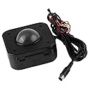 Eujgoov Round LED Trackball 4.5cm Mouse Lighted Illuminated PS/2 PCB Connector Wired Trackball for Arcade Game Machine