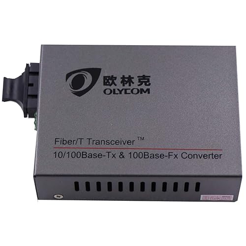 10/100Mbps Rate RJ45 to Optic Fiber SC Ethernet Media Converter Single Mode Double-Core CAT5 Transceiver 20km 1310nm