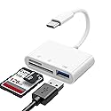 USB C SD Card Reader for iPhone 15 16 17, SD Card Adapter with SD MicroSD USB 3 Ports, USBC Memory Card Reader for iPhone 15 16, iPad, Mac, MacBook