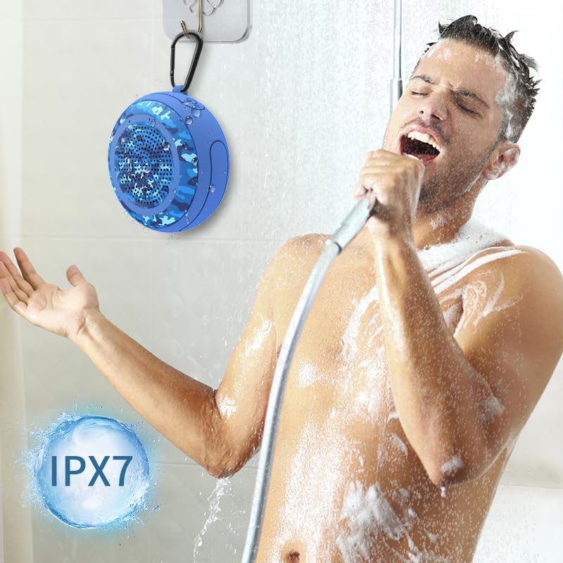 CYBORIS Small Portable Bluetooth Speaker, Portable Shower Speakers IPX7 Waterproof Wireless Floating Pool Mini Outdoor Speakers Handsfree