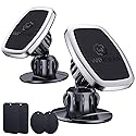 WixGear Universal Stick On Swivel Mount (2 Pack) Dashboard Magnetic Phone Holder for Car, Phone Mount for Car for Cell Phones and Mini Tablets