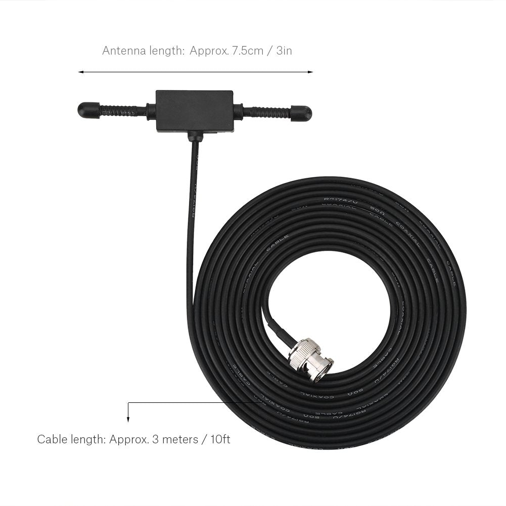 Car Truck Scanner Antenna, High Performance Adhesive Mount Full Band Radio Antenna with BNC Connector for Vehicle Mobile Reception Black ABS Cable
