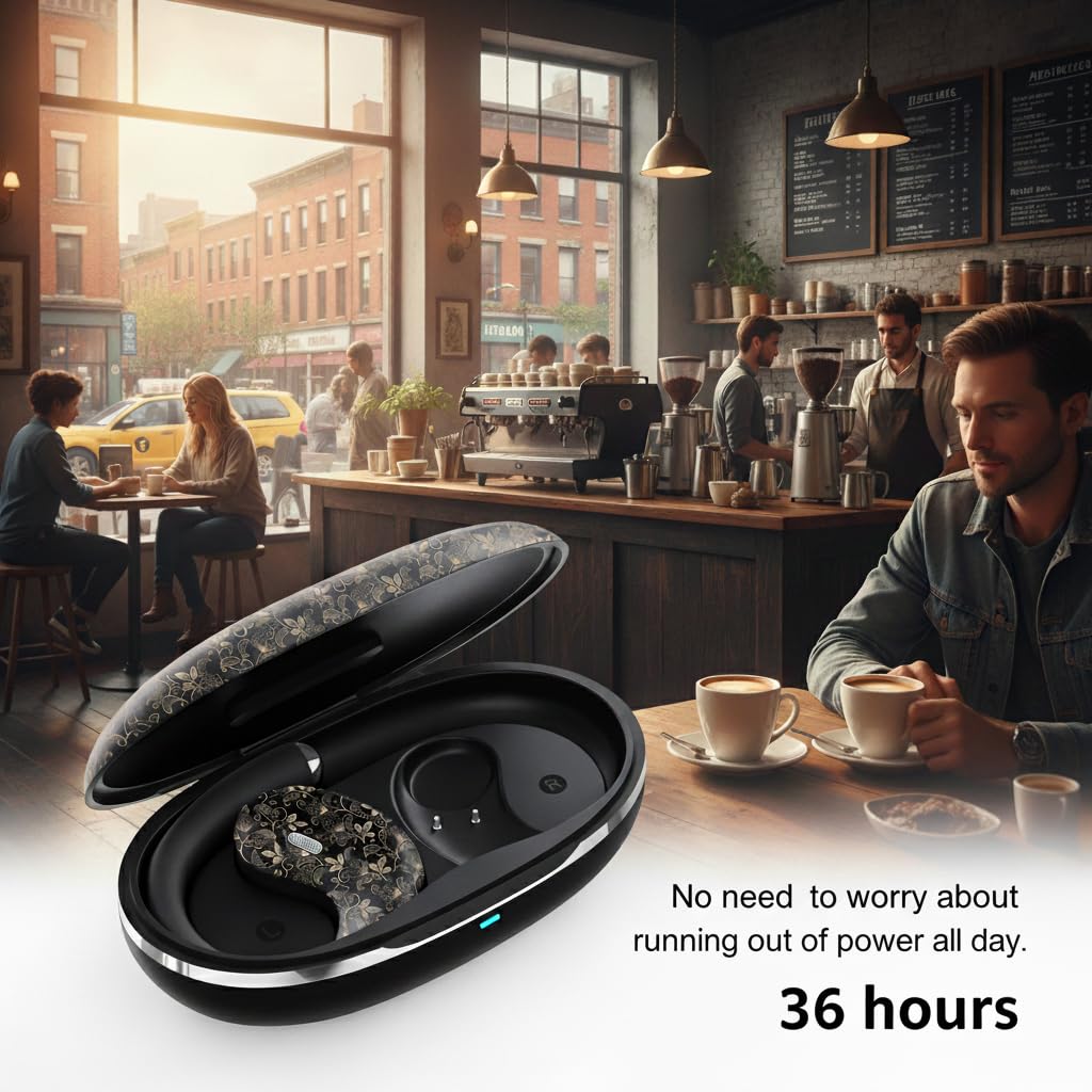 BEVCEFCC Wireless Earbuds with Ear Hooks, 36H Playtime Open Ear Bluetooth Headphones for Running & Workouts, Touch Control, Comfortable Lightweight…
