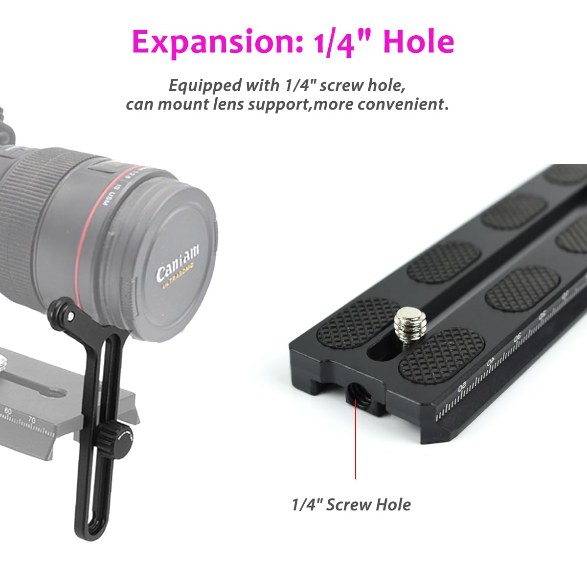 Akeipho Aluminum Quick Release Plate 120mm for DJI Ronin SC Gimbal,Camera Mounting Plate Compatible Arca-Swiss with 1/4" Hole for Gimbal Stabilizer