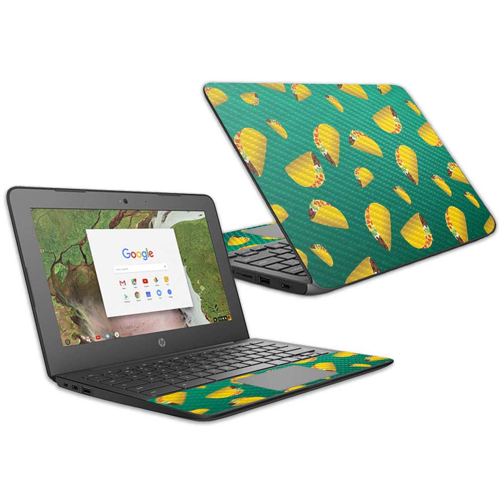 MightySkins Carbon Fiber Skin for HP Chromebook 11 G6 11.6" (2018) - Tacos | Protective, Durable Textured Carbon Fiber Finish | Easy to Apply…