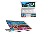 MightySkins Carbon Fiber Skin for HP Chromebook 14" (2018) - Electric Jellyfish | Protective, Durable Textured Carbon Fiber Finish | Easy to Apply…