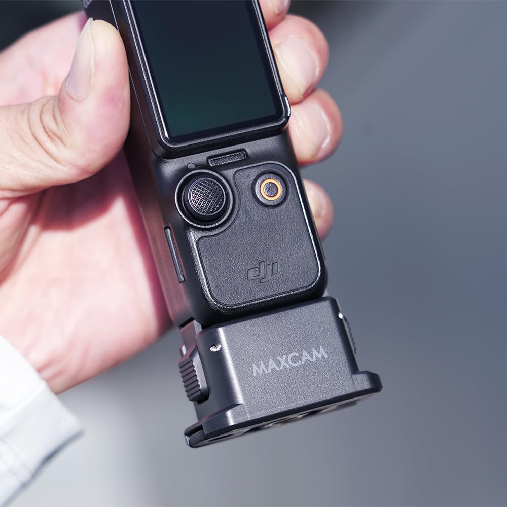 MAXCAM for DJI Pocket 3 Multi-Function Quick Release Charging Base Lightweight Compact Design with 1/4" Screw Hole to Charge While Shooting