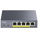 Cudy GS1005P 5 Port Gigabit PoE Switch, 4 PoE+ @60W, Desktop/Wall, Plug and Play, Sturdy Metal w/ Shielded Ports, Fanless, Traffic Optimization