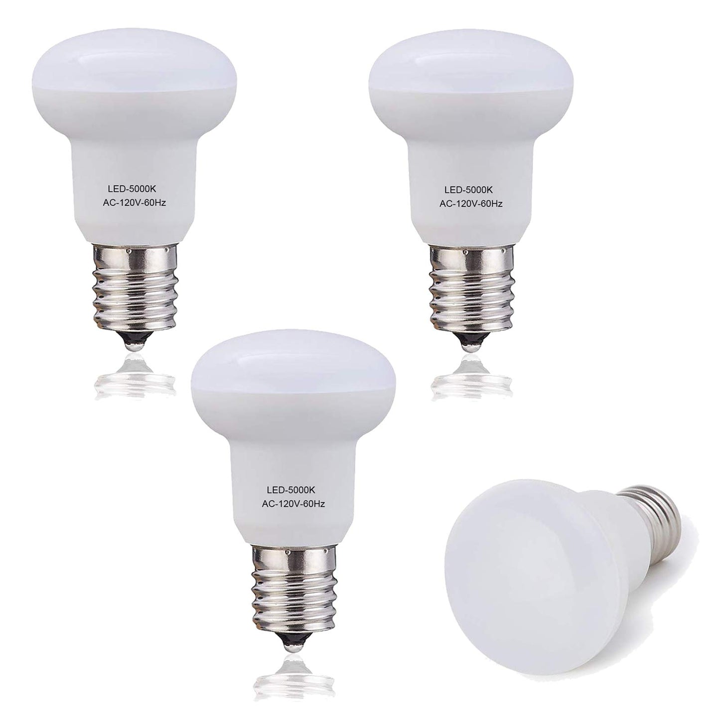 YMZM R14 LED Bulbs Intermediate R14 E17 3W (25Watt Halogen Bulb Equivalent) 5000K Daylight White Light Non Dimmable 120Volt, E17 Base, 300lumens 120