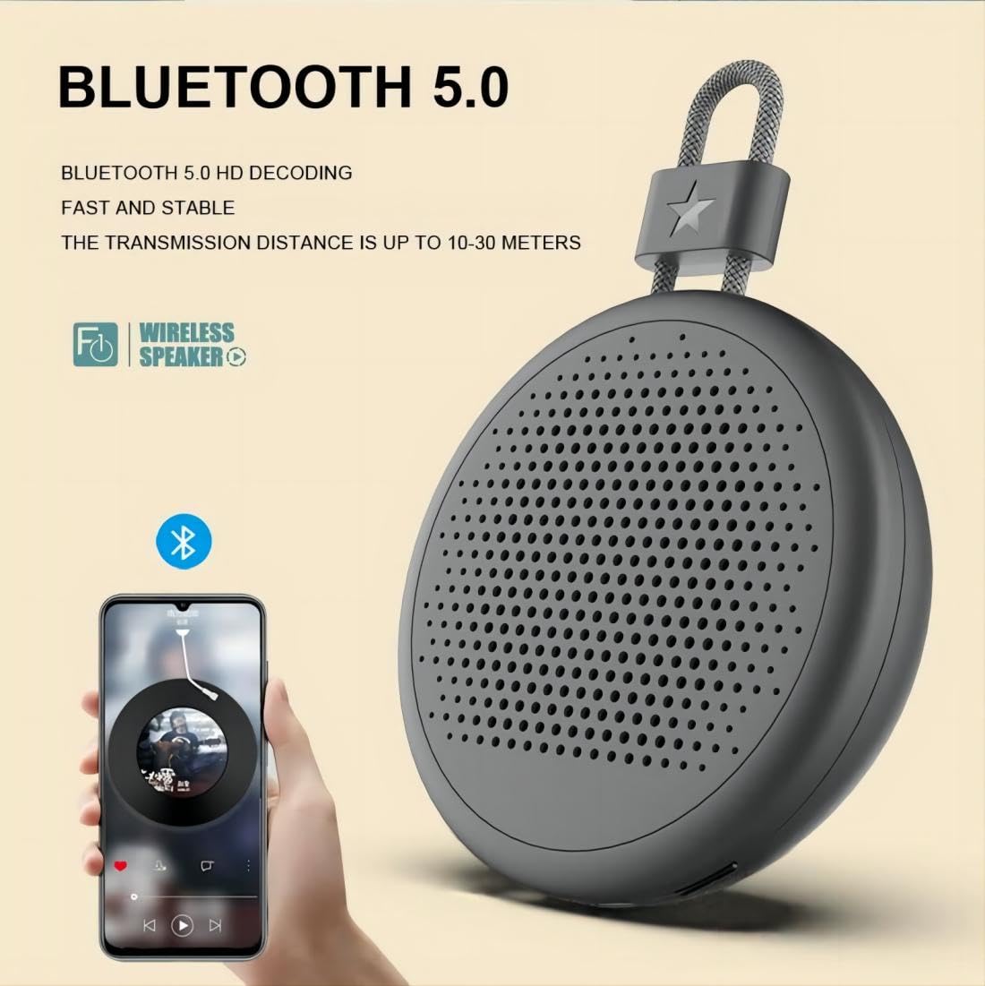 Portable Bluetooth Speakers, Mini Bluetooth Speaker, Waterproof Outdoor Speaker Bluetooth 5.3, Small Wireless Speakers, Support SD Card with Long