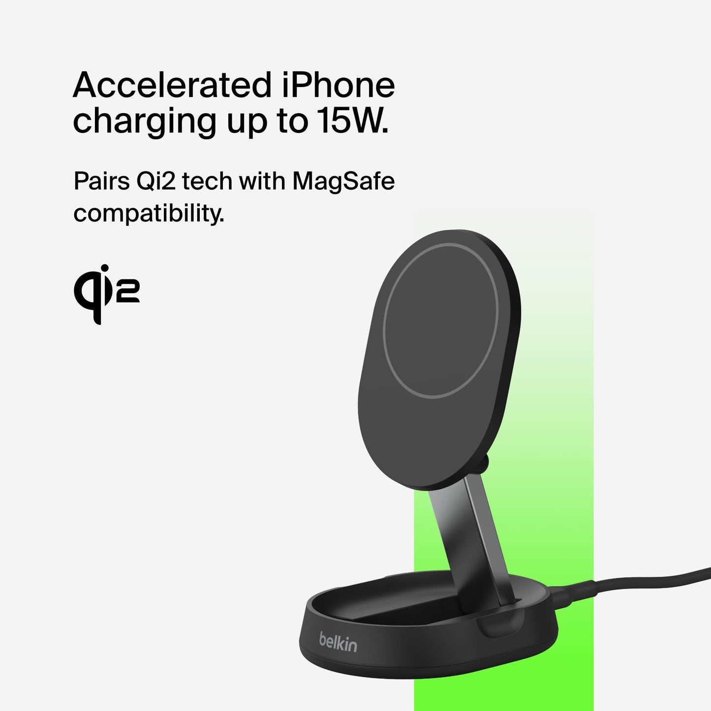 Belkin Convertible Magnetic Charging Stand 15W - MagSafe-Compatible Qi2-Certified Wireless Charging Station, iPhone Charger for Apple iPhone 16