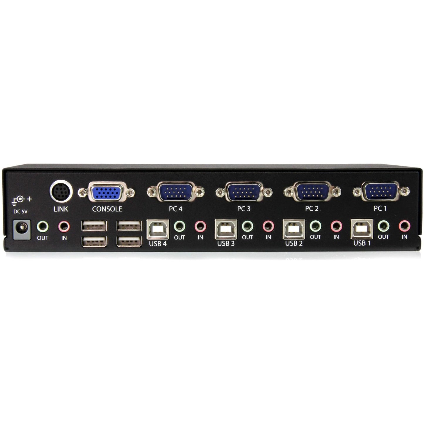 StarTech.com 4 Port Rack Mountable USB KVM Switch with Audio & USB Hub - KVM / audio / USB switch - 4 x KVM / audio / USB - 1 local user - desktop