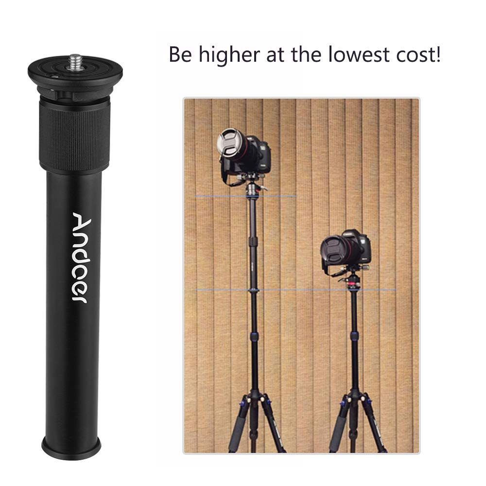 Andoer Camera Extension Pole - Extendible Tripod Center Column Shaft, Aluminum Alloy Mono Pole Extension Tube, Carbon Fibre Centre Column