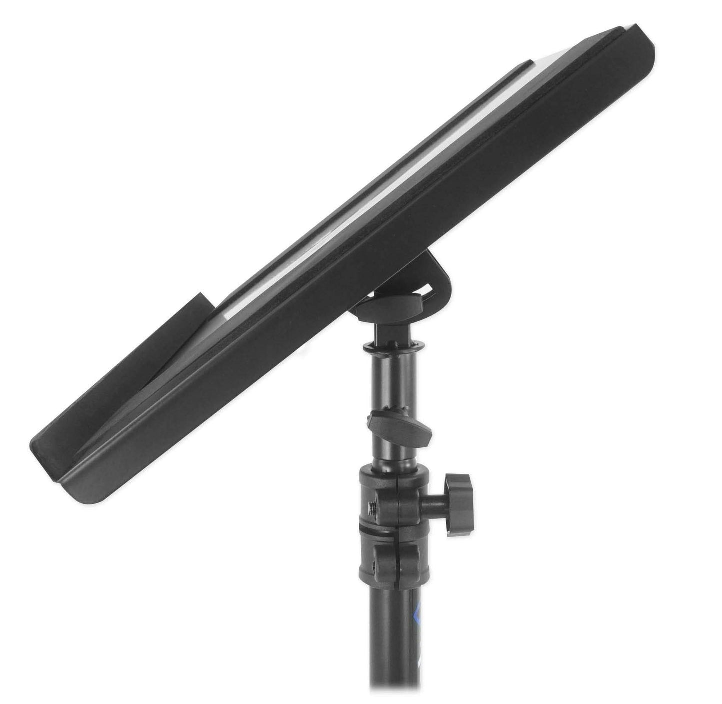 Rockville RLS68 Dual-Tray Laptop/Tablet Stand, Adjustable Height 30-51", Foldable, Portable, for DJs, Presenters, and Musicians