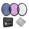 67MM Zeikos Photo Professional Photography Filter Kit (UV, CPL Polarizer, FLD) for Camera Lens with 67MM Filter Thread + Filter Pouch with Miracle