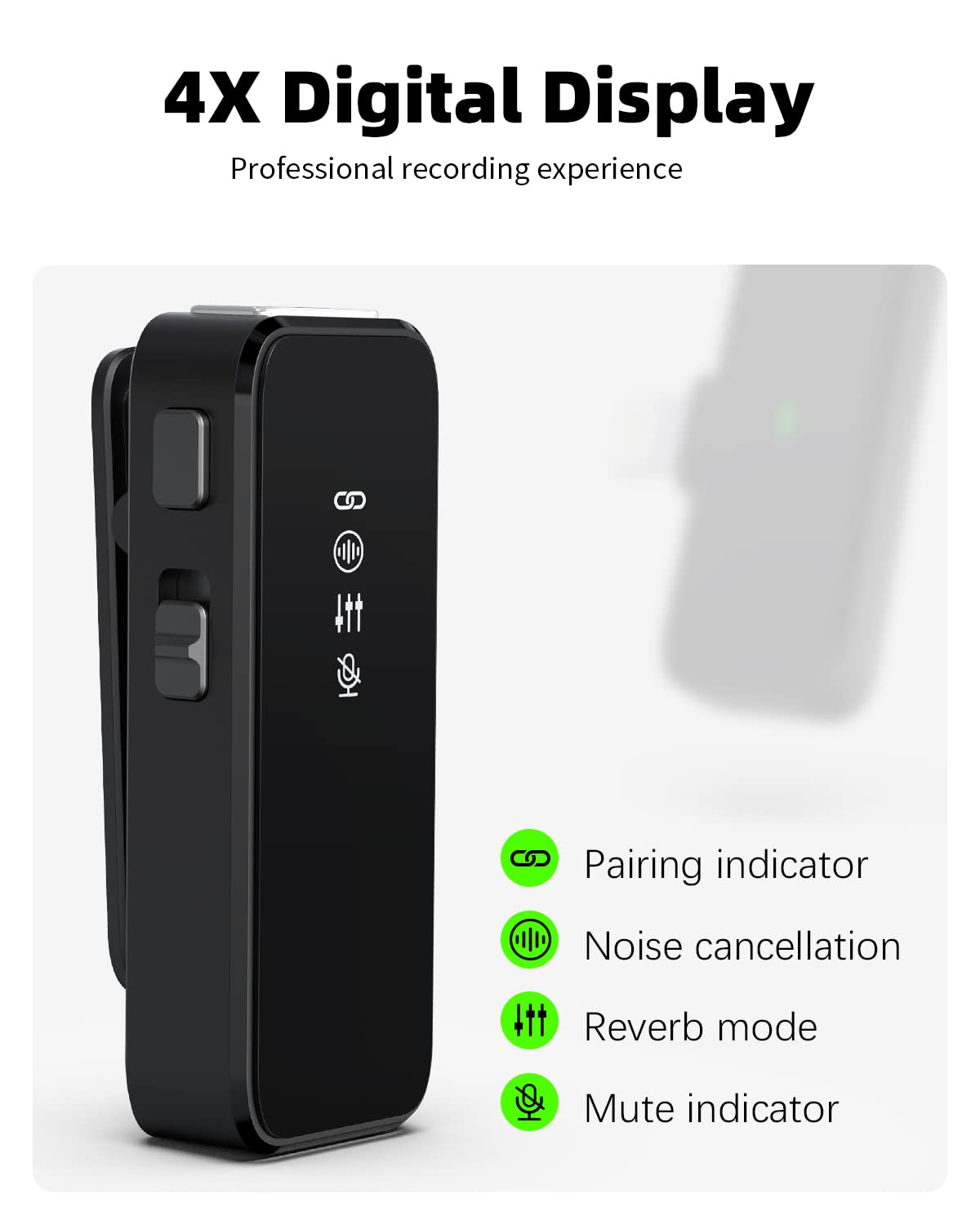 Rythflo Wireless Lavalier Microphone for iPhone 15 & Android with Noise Cancellation, 100ft Transmission, 18H Battery Life, USB Type-C Wireless Lapel