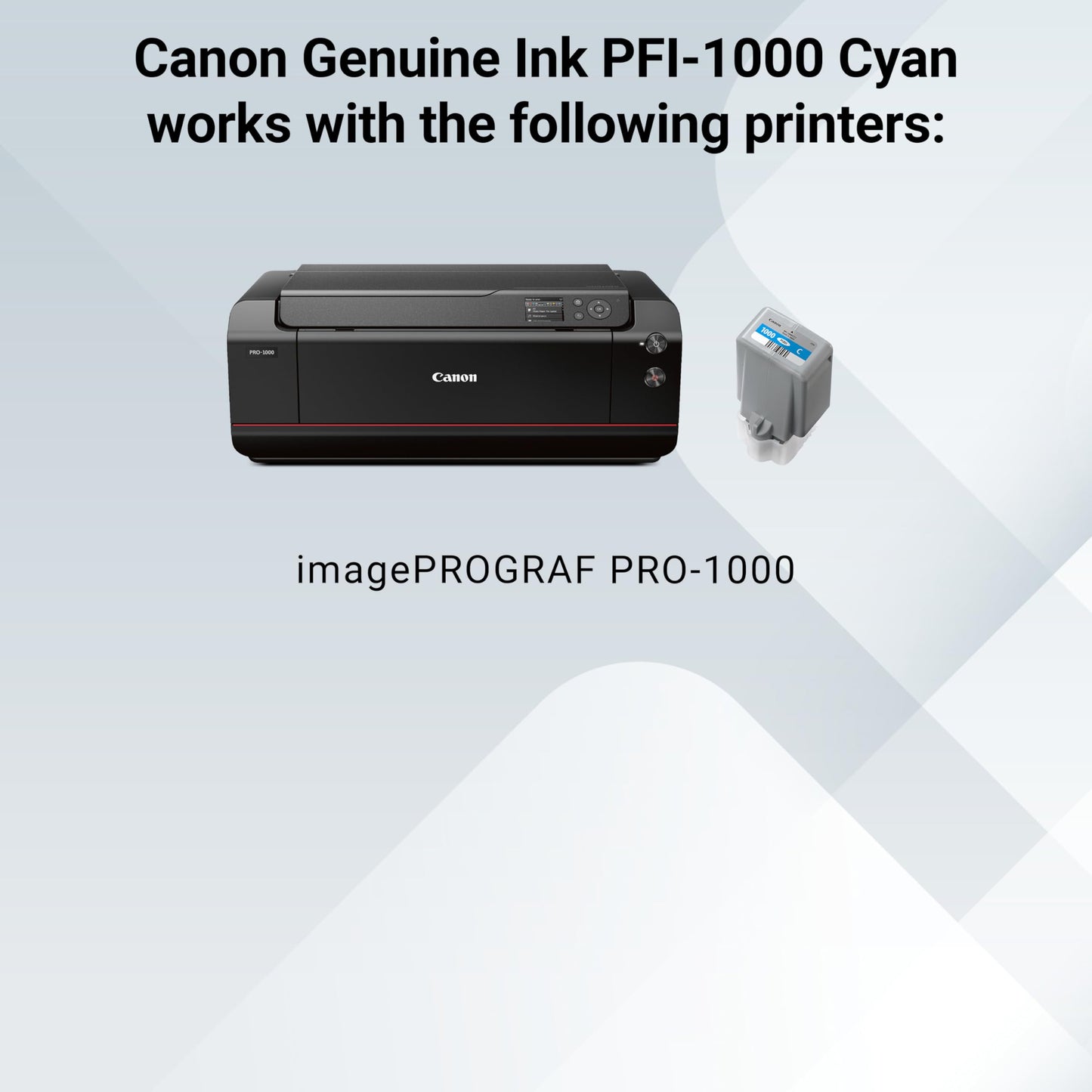 Canon PFI-1000 Genuine Cyan Ink Tank, Compatible with ImagePROGRAF PRO-1000 Printers