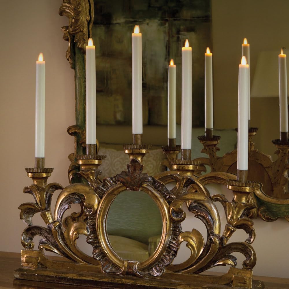 Napa Home & Garden Lightli Moving Flame Indoor Tapers 10.5" Smooth Ivory Flameless Candle with Remote Ready and Timer