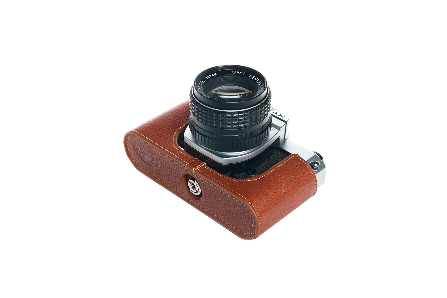 K1000 Case, BolinUS Handmade Genuine Real Leather Half Camera Case Bag Cover for Pentax Asahi K1000 Camera With Hand Strap (Brown)