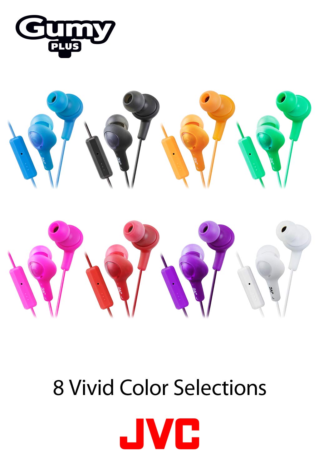 JVC HA-FR6 Gumy Plus In-Ear Headphones with Remote & Mic (Pink)