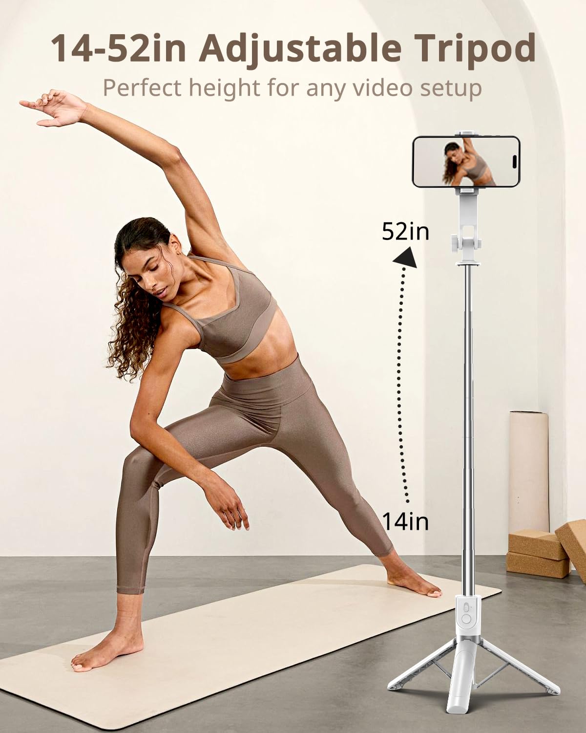 UBeesize Selfie Stick Tripod for iPhone and Android, 52'' Extendable Phone Tripod Stand with Remote, Portable Selfie Sticks with Phone Holder