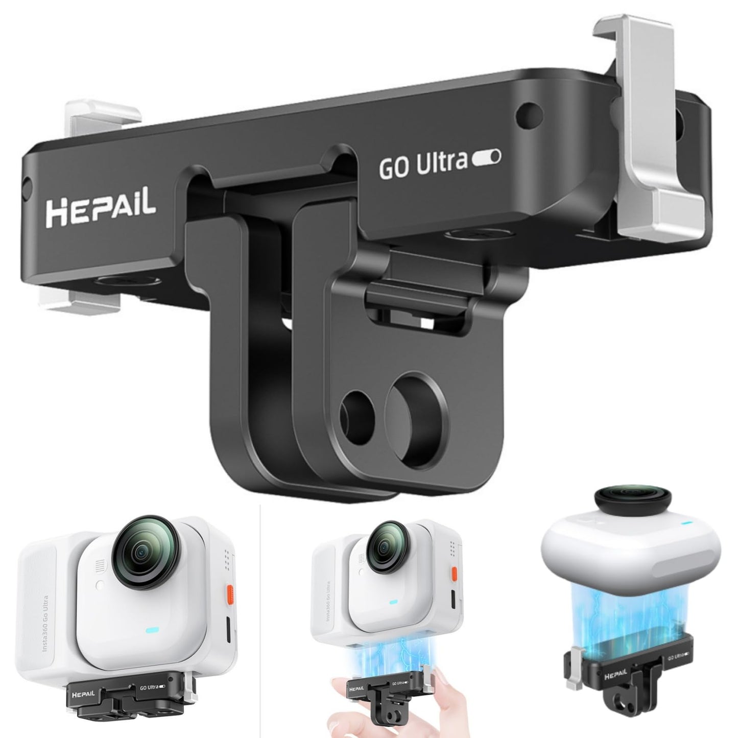 Ferbao Magnetic Quick Release Mount for Insta360 GO Ultra,Aluminum Alloy Camera Stand Base Bracket Adapter for Insta360 GO Ultra Camera